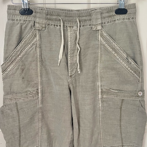 Anthropologie Angela Cropped Cargo Pants Size 27 Moss Cotton and Tencel Utility - Picture 7 of 14
